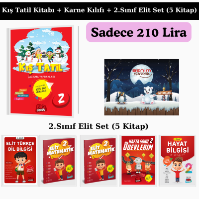 2. Sınıf Kış Tatil Kitabı + 2. Sınıf Elit Set (5 Kitap)+ Karne Kılıfı