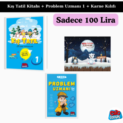 1. Sınıf Kış Tatil Kitabı + Problem Uzmanı 1 + Karne Kılıfı