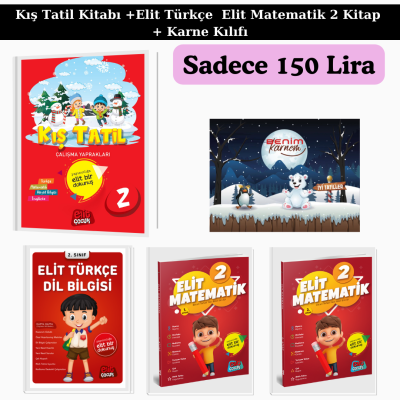 2. Sınıf Kış Tatil Kitabı +Elit Türkçe  Elit Matematik 2 Kitap  + Karne Kılıfı