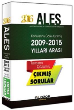Filozof Yayınları 2016 ALES Konularına Göre Ayrılmış Tamamı Çözümlü Çı